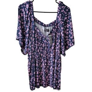 Lane Bryant Womens 18/20 Swing Collection Purple‎ and Blue Shirt New